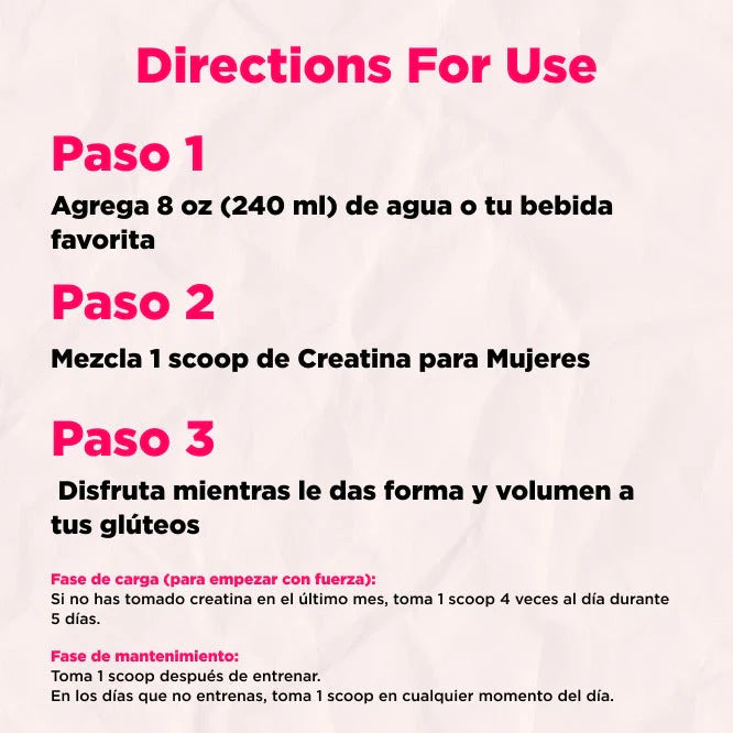 🍑 CREATINA MONOHIDRATADA PARA MUJERES – Resalta tus Glúteos con Fuerza y Belleza
