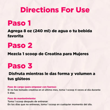 🍑 CREATINA MONOHIDRATADA PARA MUJERES – Resalta tus Glúteos con Fuerza y Belleza